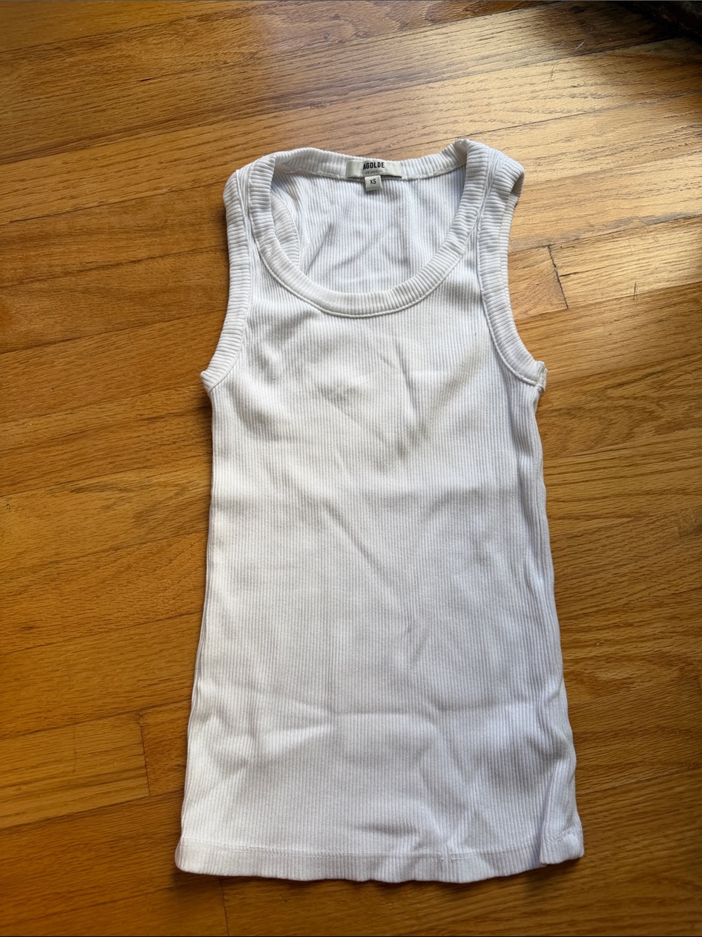 AGOLDE White Ribbed Tank Top